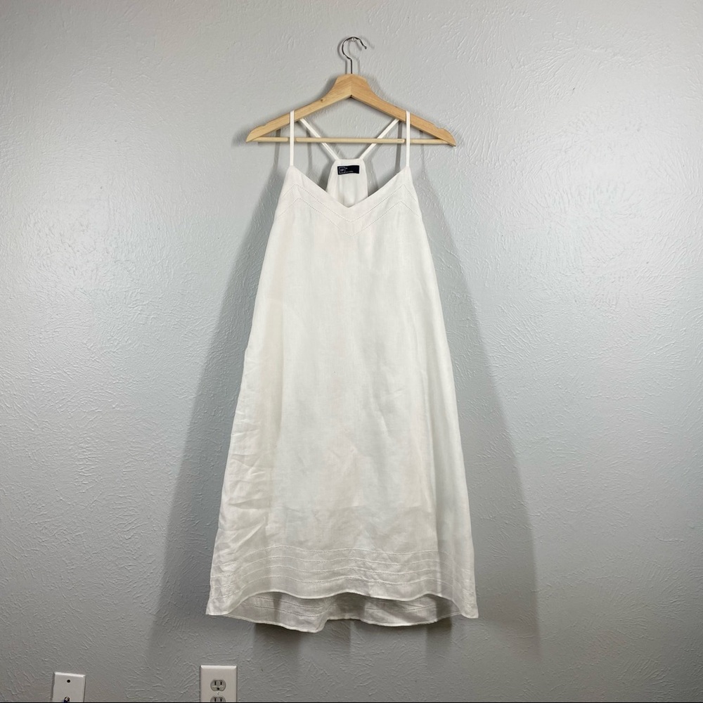 GAP- Linen White Halter Midi Dress- Size 2